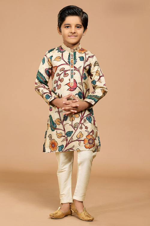 Multicolor Wedding Wear Kurta Pajama Set For Boys