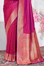 Ruby Pink With Weaving Zari Border Silk Saree