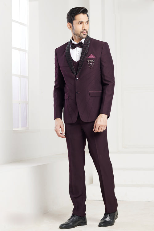 Wine Imported Wear For Wedding Mens Suit