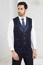Navy Blue Imported 3 Piece formal fashion Mens Suit