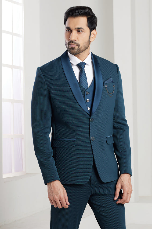 Peacock Green Wear Imported Reception Coat Suit