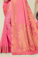 Light Peach Woven Art Silk Saree With Blouse Piece