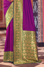 Purple Color Soft Woven Silk Saree And Woven Blouse Piece