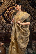 Beige Soft Cotton Weaving Jamdani Saree