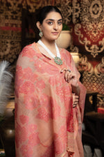 Light Peach Soft Cotton Weaving Jamdani Saree