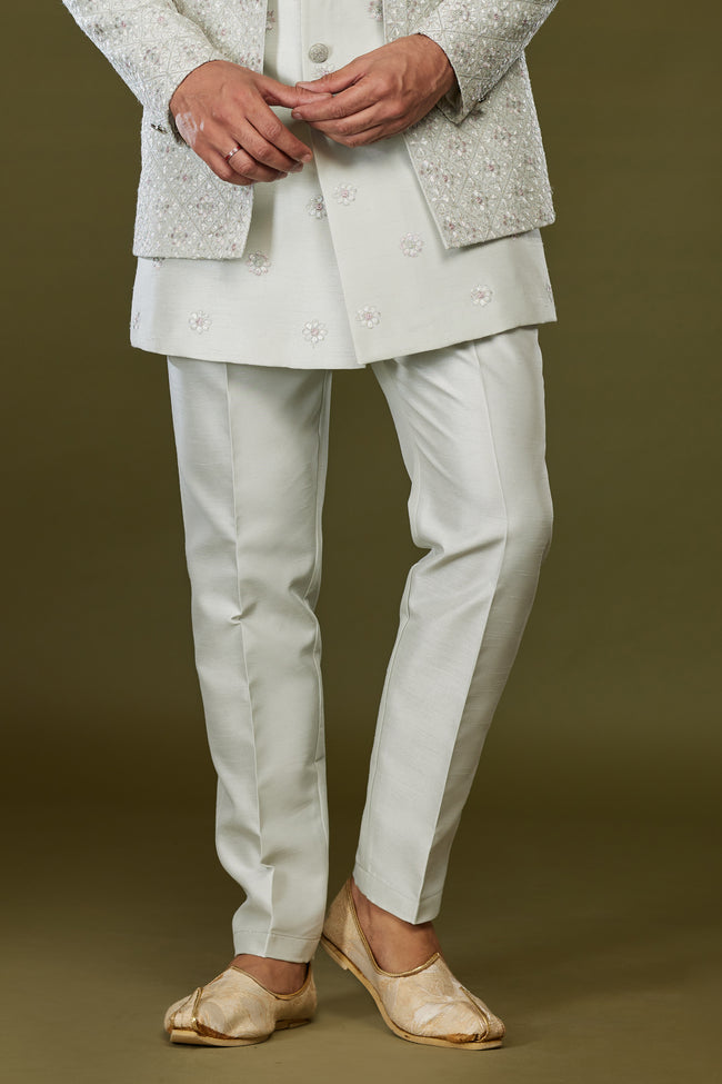Elegant Grey Indowestern Set Featuring Sequins Work For Men