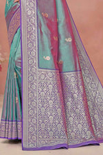 Lica With Purple Weaving Work Festive Wear Saree