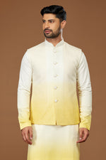 Dark Lemon Designer Nehru Jacket Set For Men