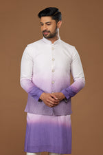 Light Purple Designer Nehru Jacket Set For Men