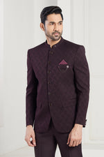 Dark Brown Color Jodhpuri In Imported Fabric Mens Suit