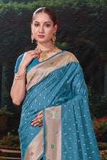 Blue Weaving Silk Festival Designer Paithani Saree