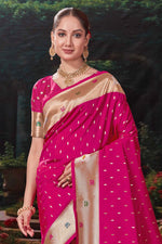 Deep Pink Weaving Silk Festival Designer Paithani Saree