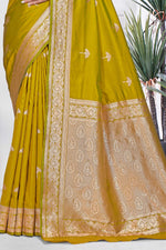 Yellow Woven Zari Banarasi Art Silk Saree