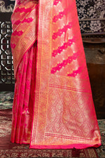 Pink Banarasi Silk With Zari Woven Design Saree