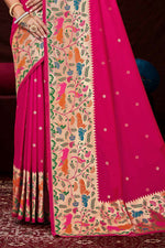 Rani Festive Wear Woven Banarasi Silk Paithani Saree