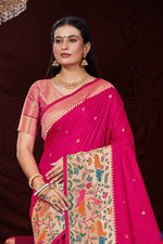 Rani Festive Wear Woven Banarasi Silk Paithani Saree