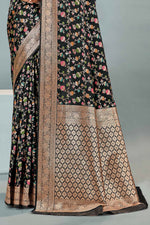 Black & Gold Woven Design Zari Banarasi Silk Saree