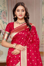 Crimson Red Zari Woven Paithani Silk Saree