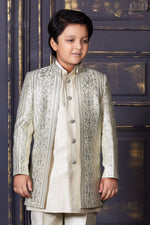 Mint Green Readymade Embroidered Indowestern for Boys