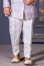 Lavender embroidered work Indowestern for Boys