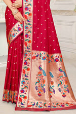 Red Silk Woven Zari Paithani Saree
