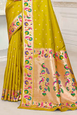 Yellow Silk Woven Zari Paithani Saree