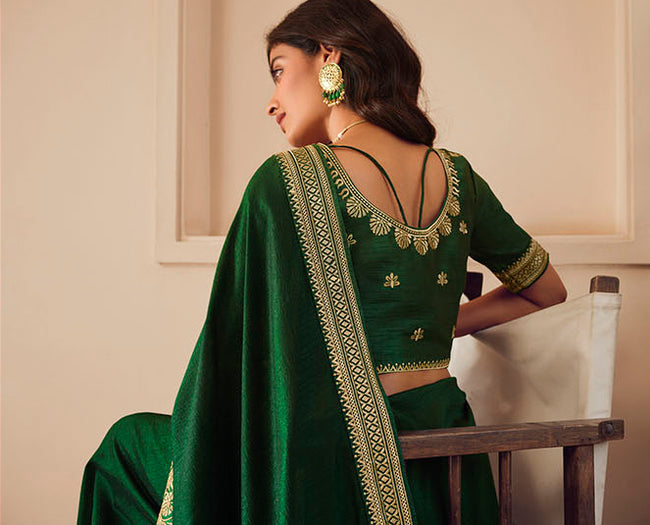 Emerald Green Designer Saree