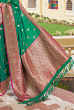 Rama green with Rani Traditional Saree