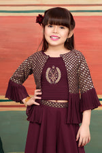 Maroon Indo-Western for Girls