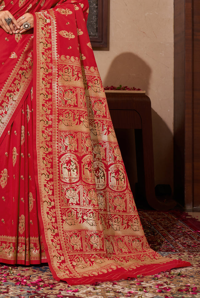 Red Silk Traditional Saree