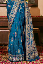 Royal Blue Silk Traditional Saree