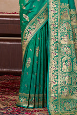 Sea Green Silk Traditional Saree