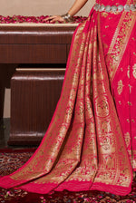 Dark Red Silk Traditional Saree