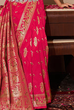 Dark Red Silk Traditional Saree