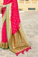 Red With Light Green Border Silk Traditional Saree