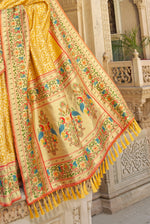 Mustard Yellow Silk Traditional Saree