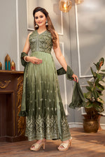 Olive Green Embroidery Punjabi