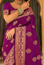 Dark Magenta With Golden Border Silk Traditional Saree