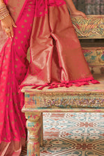 Raspberry Red Silk Traditional Saree