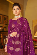 Purple with Golden Pallu Silk Traditional Saree