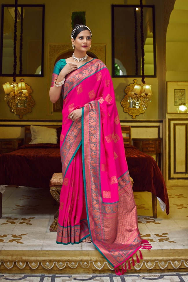 Rani Pink Traditional Saree
