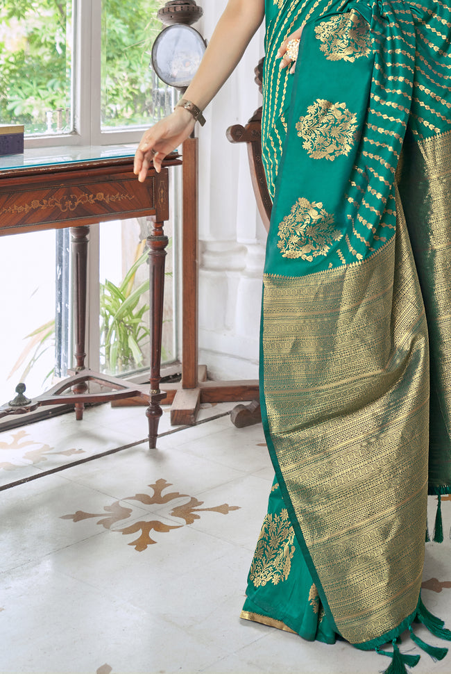 Teal Silk Traditional Saree