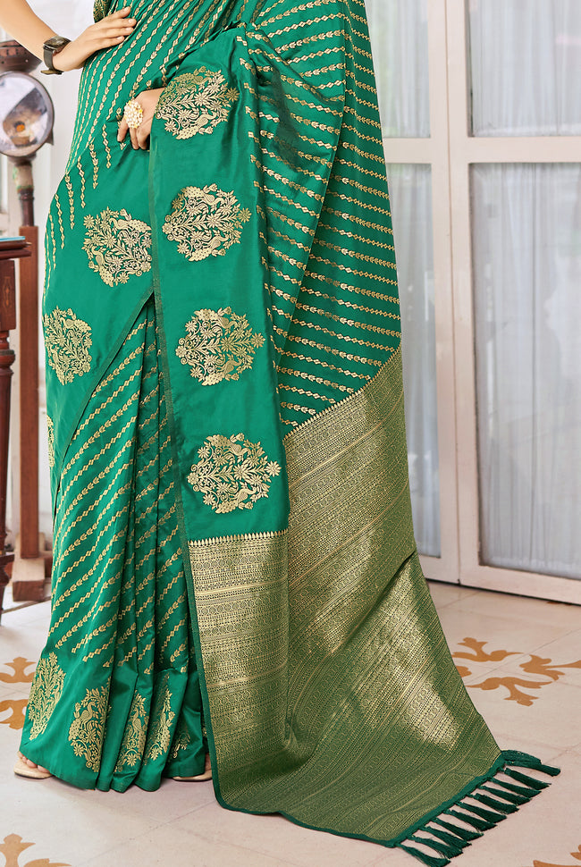 Deep Green Silk Traditional Saree