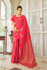 Candy Red Silk Traditional Saree
