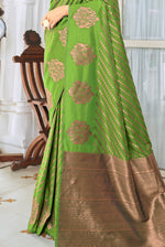 Light Green Silk Traditional Saree