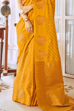 Corn Yellow Silk Traditional Saree
