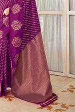 Dark Purple Silk Traditional Saree
