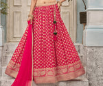 Carmine Sequin Embroidered Silk Bridal Lehenga