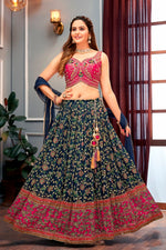 Royal Blue with Pink Lehenga