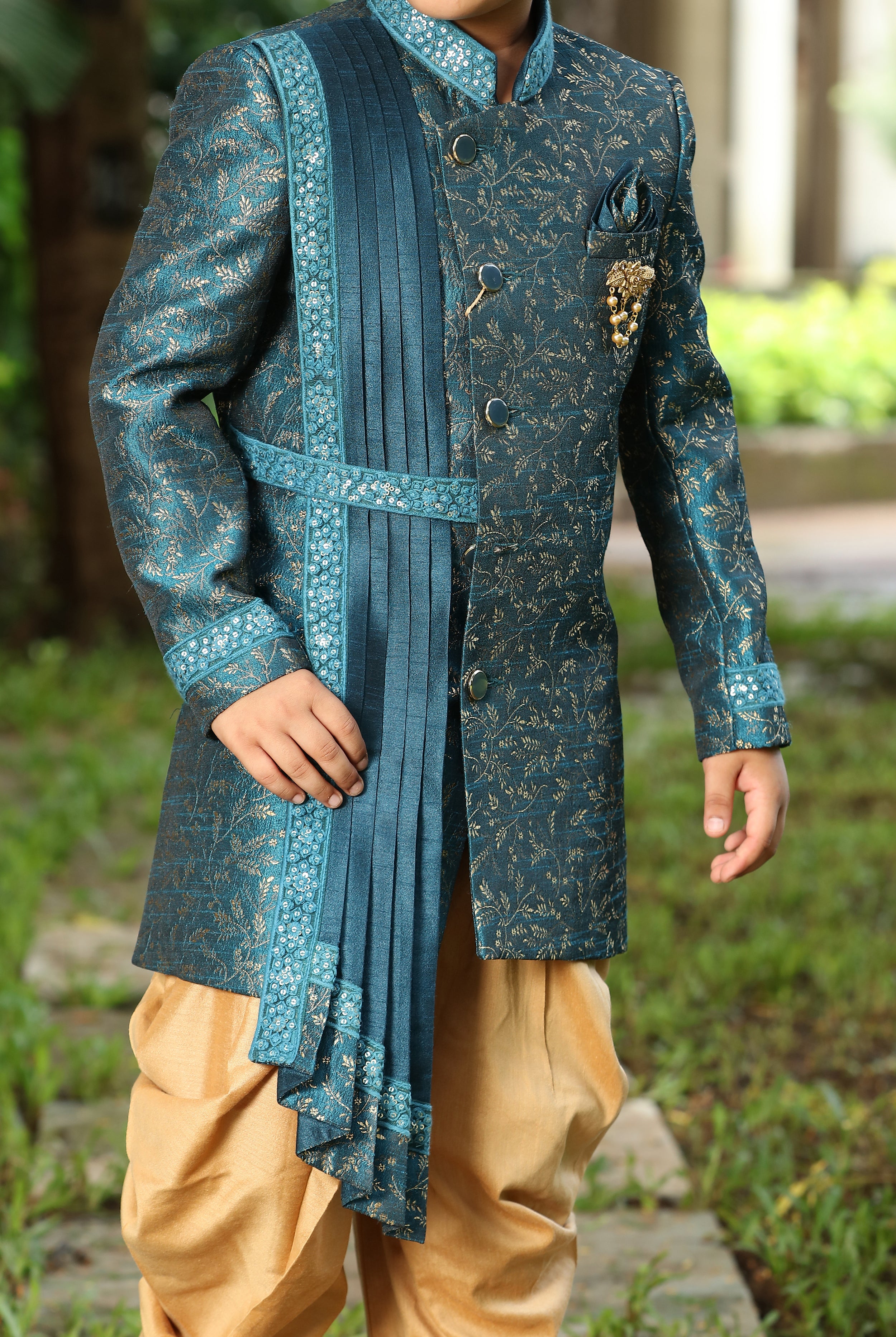 Pista green designer wedding wear waist and indowestern sherwani for boys |  Kids western wear, Kids dress, Kids suits